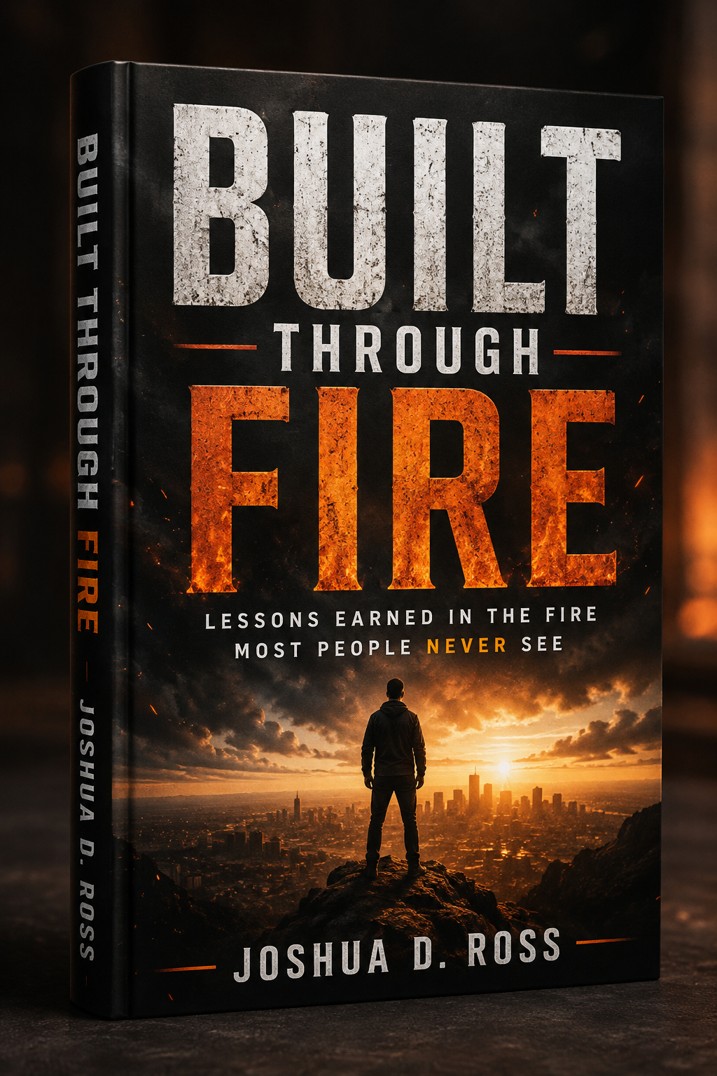 Built Through Fire book cover — Lessons Earned in the Fire Most People Never See, by Joshua D. Ross
